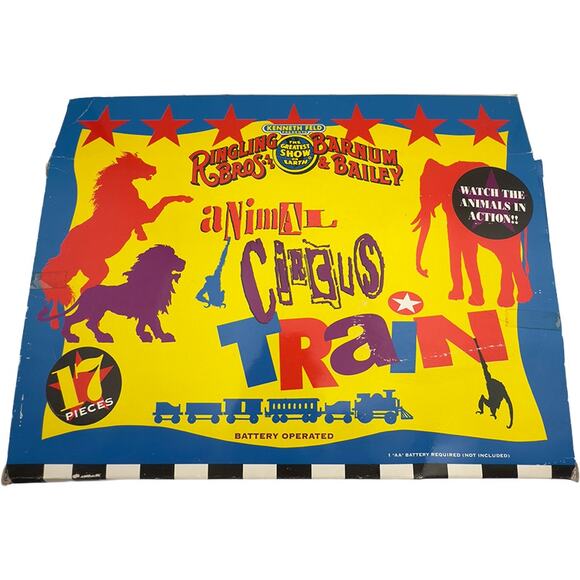 Ringling Bros Barnum & Bailey Greatest Show Animal Circus Train 17-Pc Set in Box - Picture 2 of 6